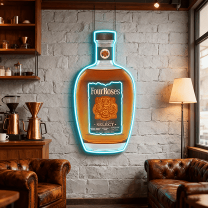 Bourbon Whiskey USB LED Neon Sign Bar Decor Man Cave Home Wall Art