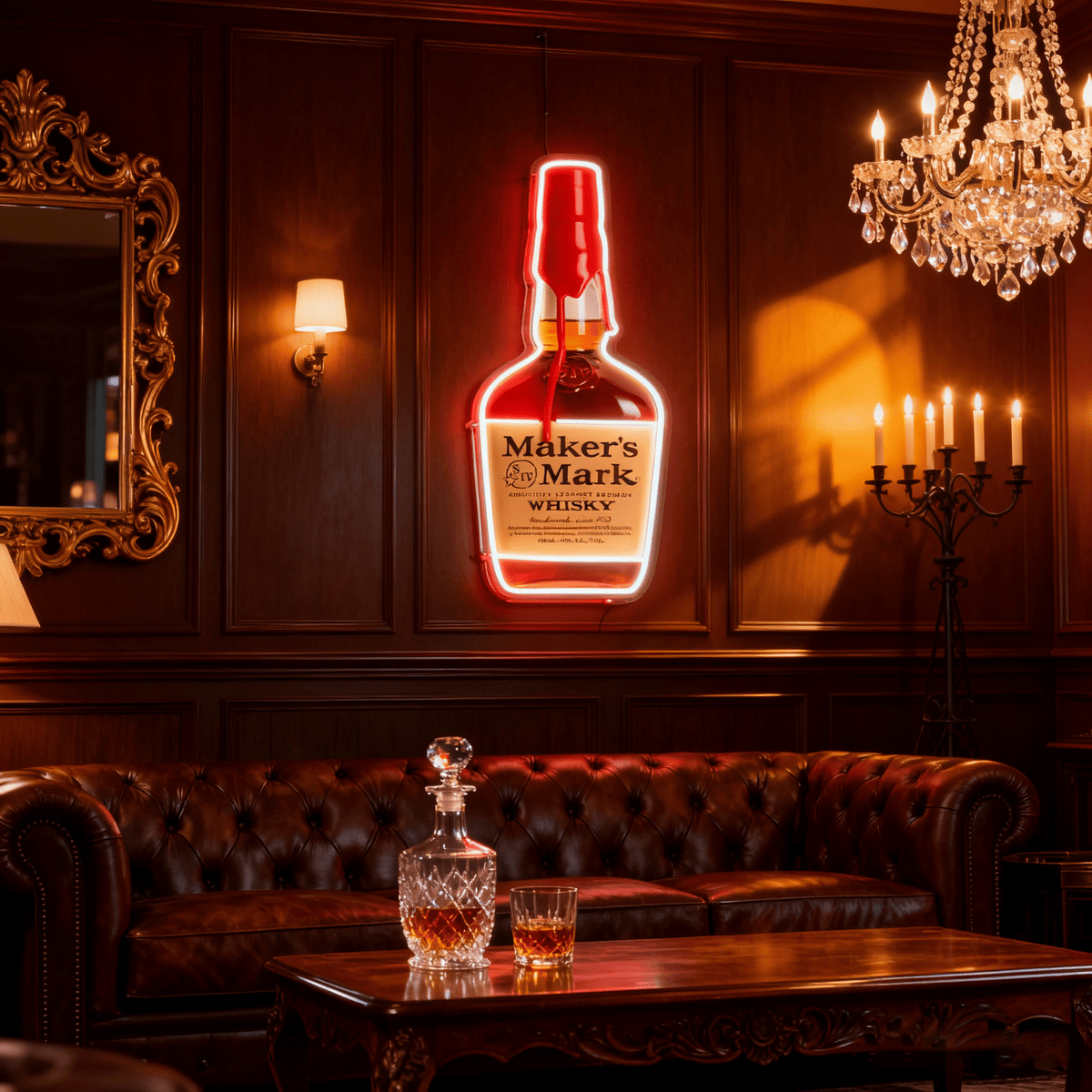 Bourbon Whiskey USB LED Neon Sign Bar Decor Man Cave Home Wall Art