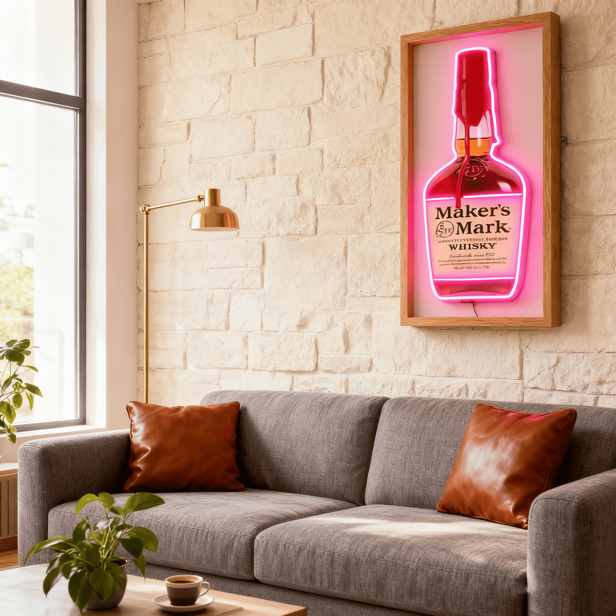 Bourbon Whiskey USB LED Neon Sign Bar Decor Man Cave Home Wall Art