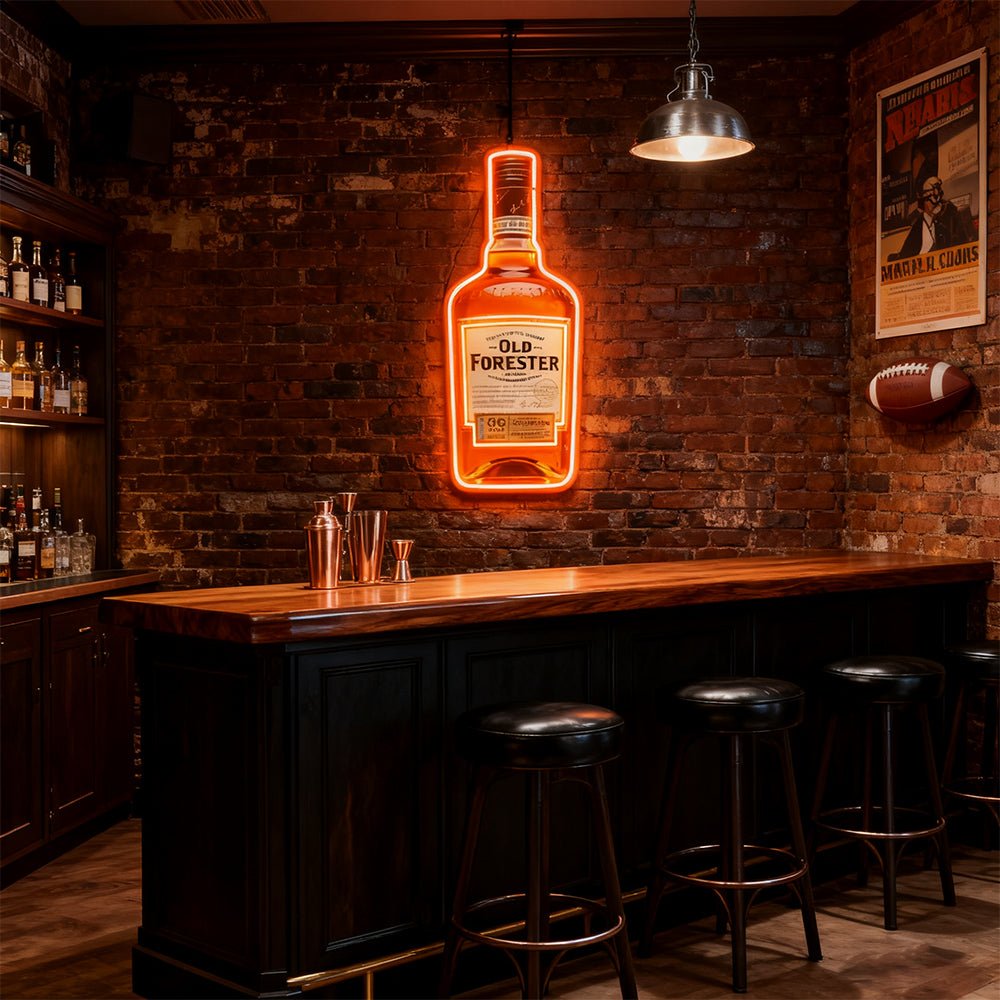 Bourbon Whiskey USB LED Neon Sign Bar Decor Man Cave Home Wall Art