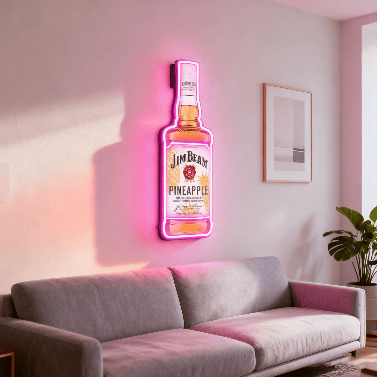 Bourbon Whiskey USB LED Neon Sign Bar Decor Man Cave Home Wall Art