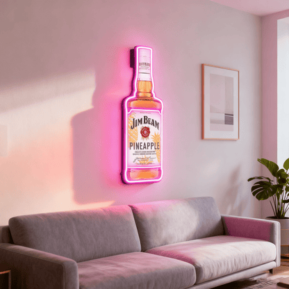 Bourbon Whiskey USB LED Neon Sign Bar Decor Man Cave Home Wall Art