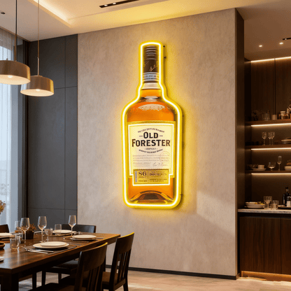 Bourbon Whiskey USB LED Neon Sign Bar Decor Man Cave Home Wall Art