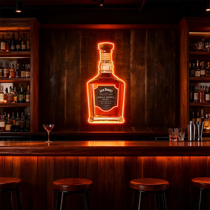 Bourbon Whiskey USB LED Neon Sign Bar Decor Man Cave Home Wall Art
