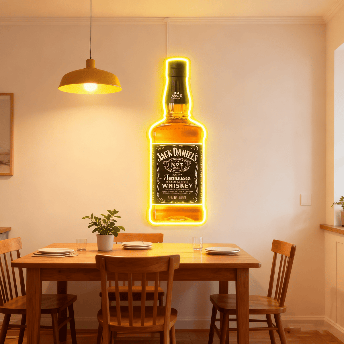Bourbon Whiskey USB LED Neon Sign Bar Decor Man Cave Home Wall Art