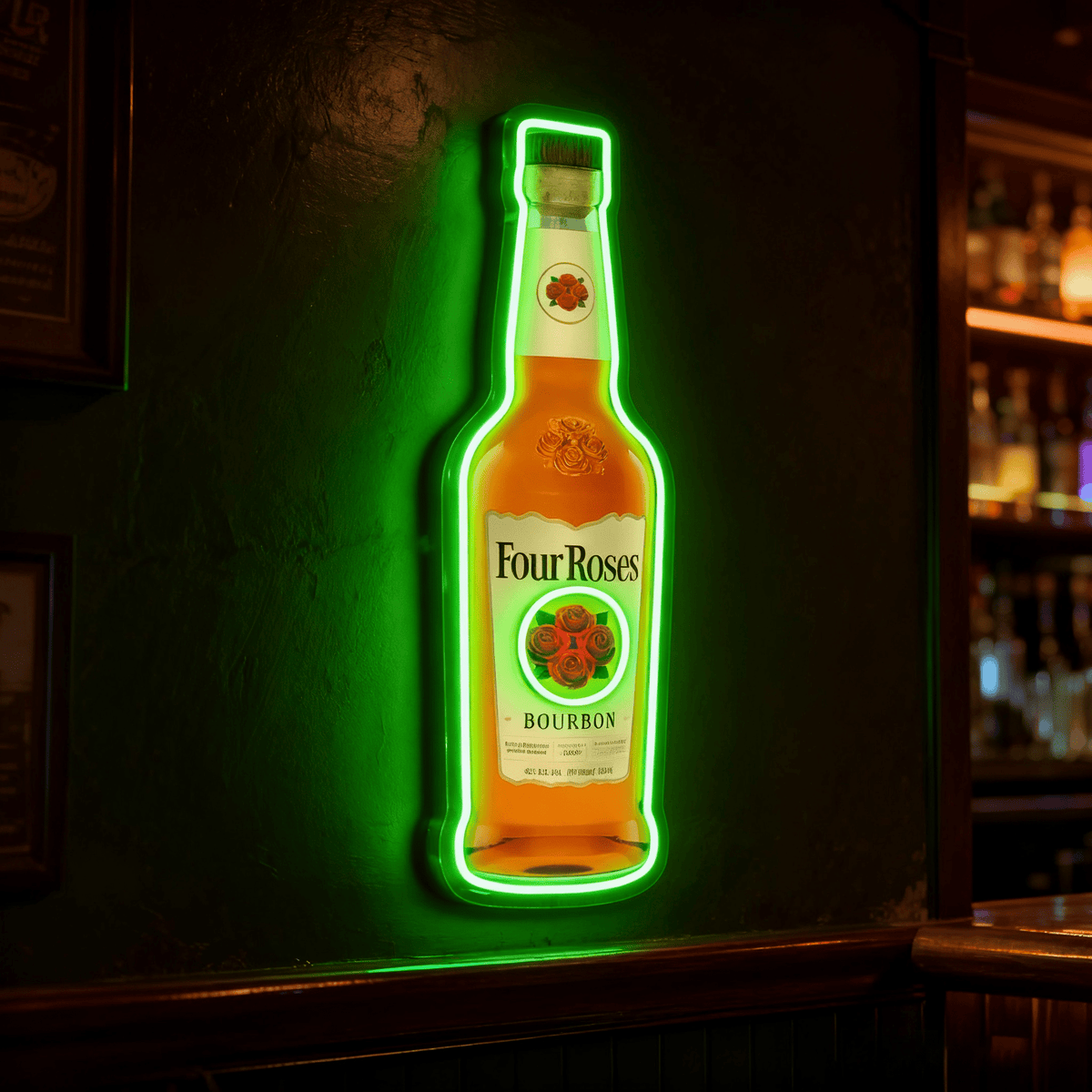 Bourbon Whiskey USB LED Neon Sign Bar Decor Man Cave Home Wall Art