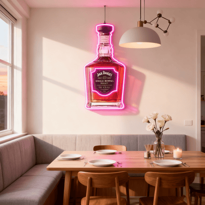 Bourbon Whiskey USB LED Neon Sign Bar Decor Man Cave Home Wall Art