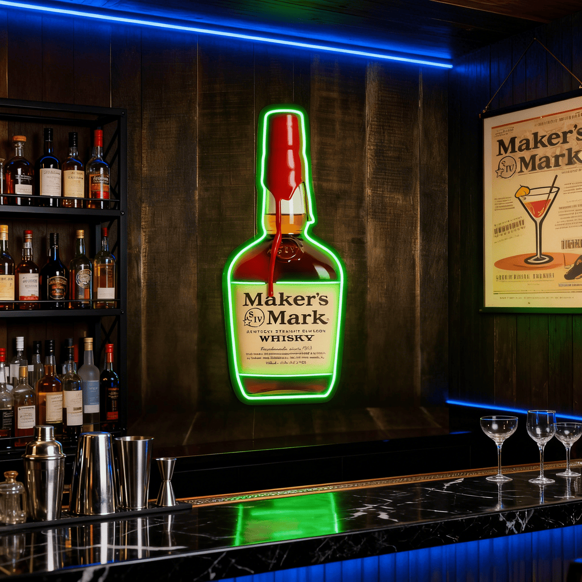 Bourbon Whiskey USB LED Neon Sign Bar Decor Man Cave Home Wall Art