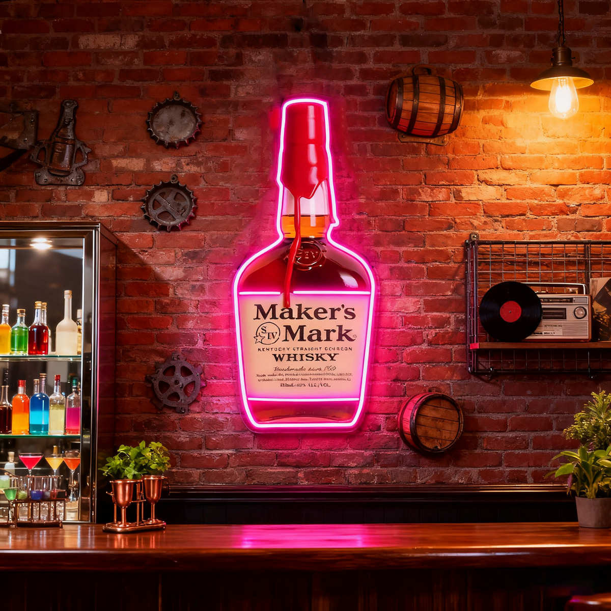 Bourbon Whiskey USB LED Neon Sign Bar Decor Man Cave Home Wall Art