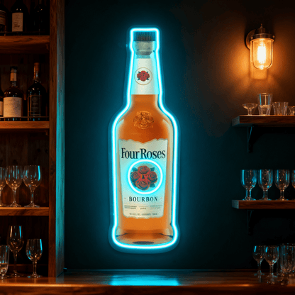 Bourbon Whiskey USB LED Neon Sign Bar Decor Man Cave Home Wall Art