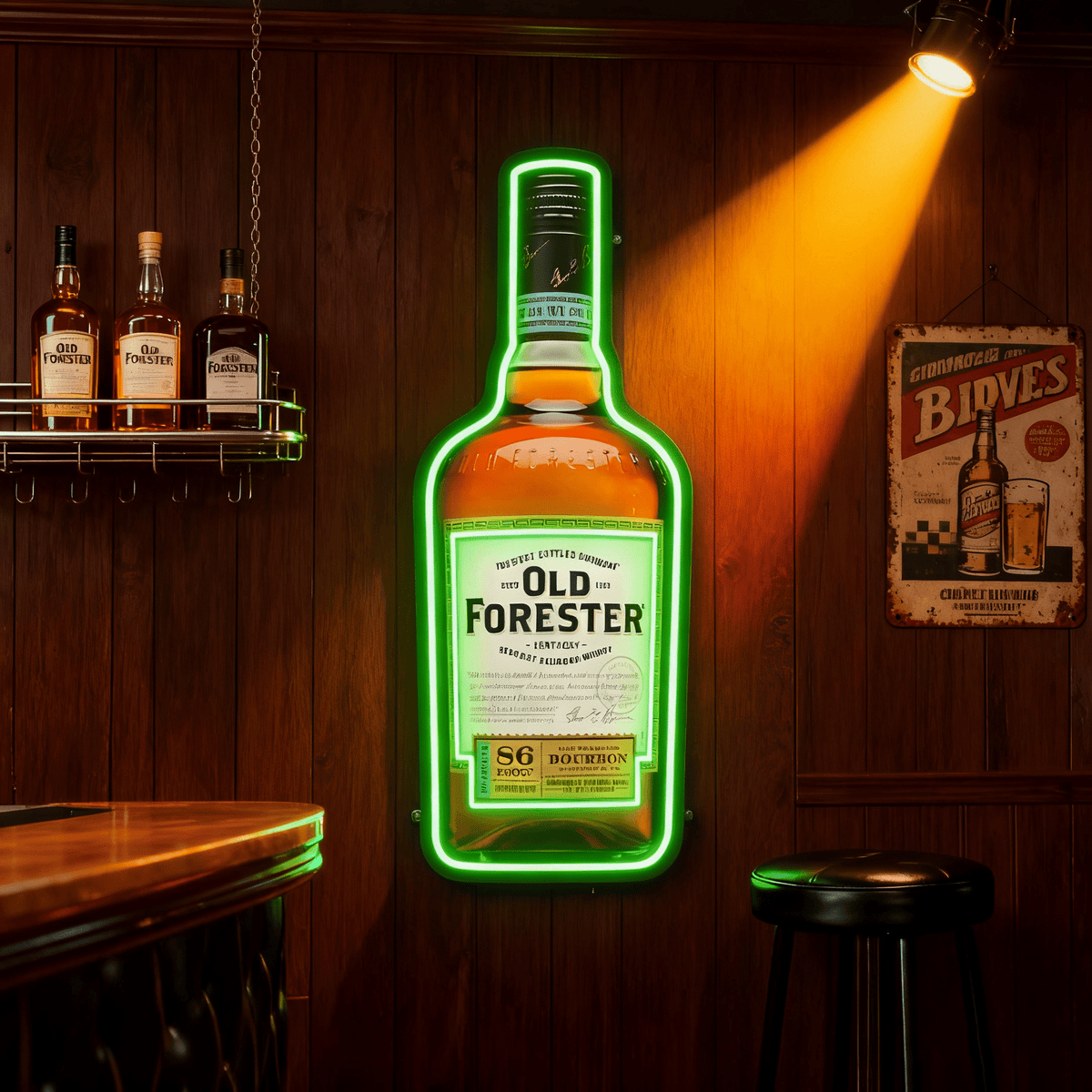 Bourbon Whiskey USB LED Neon Sign Bar Decor Man Cave Home Wall Art