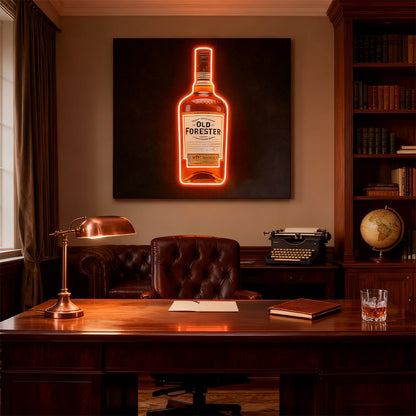 Bourbon Whiskey USB LED Neon Sign Bar Decor Man Cave Home Wall Art