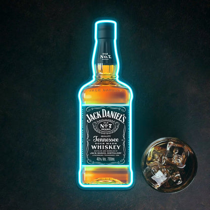 Bourbon Whiskey USB LED Neon Sign Bar Decor Man Cave Home Wall Art