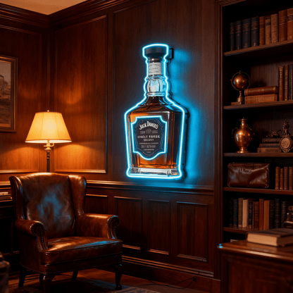 Bourbon Whiskey USB LED Neon Sign Bar Decor Man Cave Home Wall Art