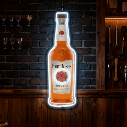 Bourbon Whiskey USB LED Neon Sign Bar Decor Man Cave Home Wall Art