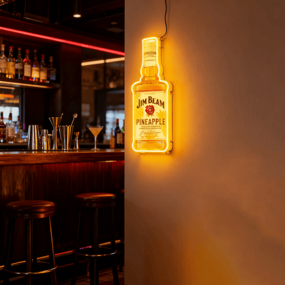 Bourbon Whiskey USB LED Neon Sign Bar Decor Man Cave Home Wall Art