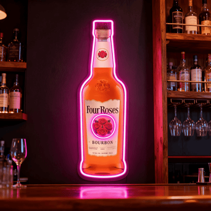 Bourbon Whiskey USB LED Neon Sign Bar Decor Man Cave Home Wall Art