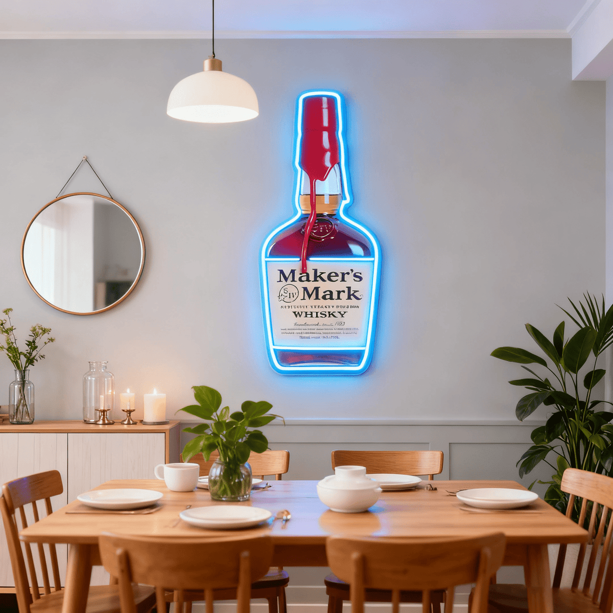 Bourbon Whiskey USB LED Neon Sign Bar Decor Man Cave Home Wall Art