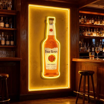 Bourbon Whiskey USB LED Neon Sign Bar Decor Man Cave Home Wall Art