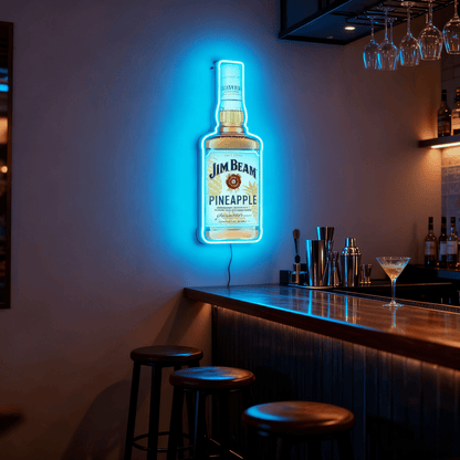 Bourbon Whiskey USB LED Neon Sign Bar Decor Man Cave Home Wall Art