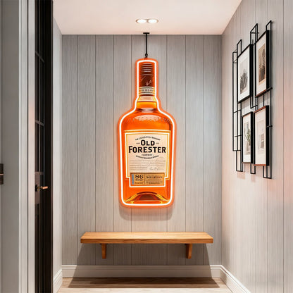 Bourbon Whiskey USB LED Neon Sign Bar Decor Man Cave Home Wall Art