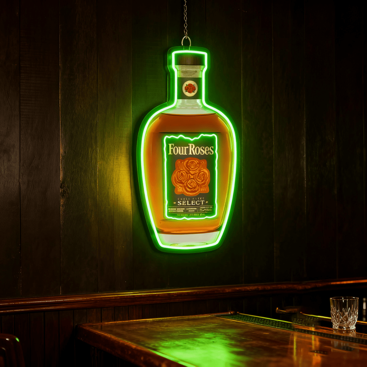 Bourbon Whiskey USB LED Neon Sign Bar Decor Man Cave Home Wall Art