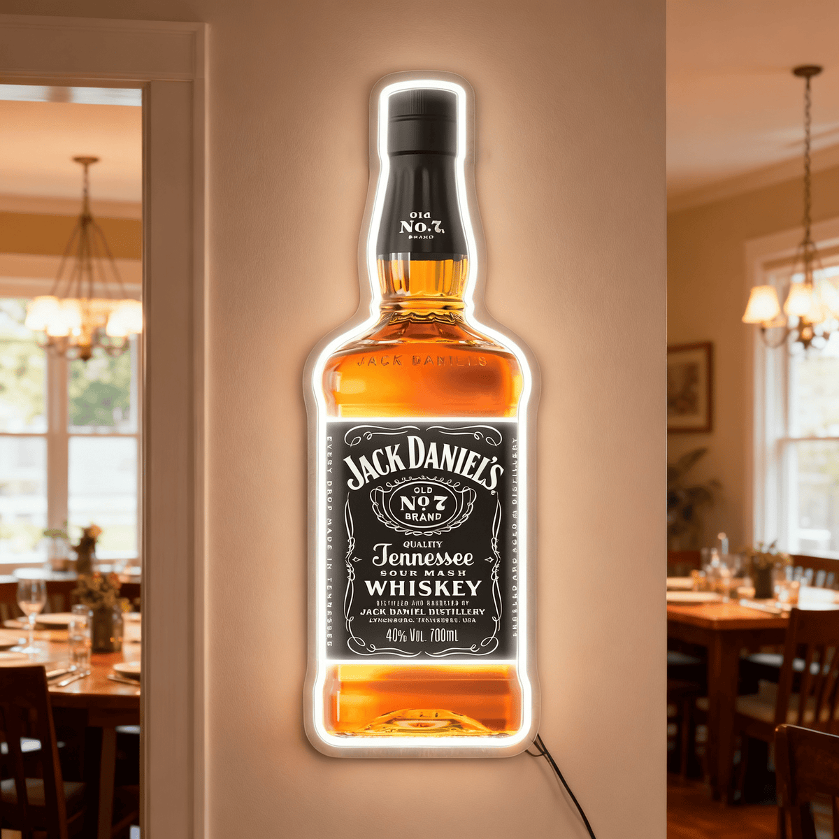 Bourbon Whiskey USB LED Neon Sign Bar Decor Man Cave Home Wall Art