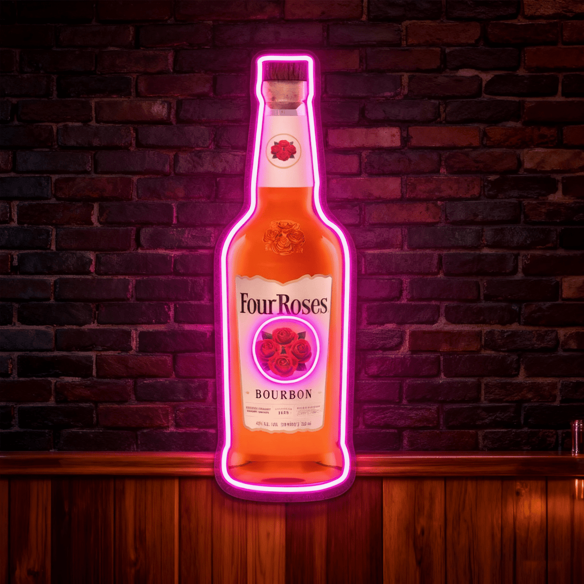 Bourbon Whiskey USB LED Neon Sign Bar Decor Man Cave Home Wall Art