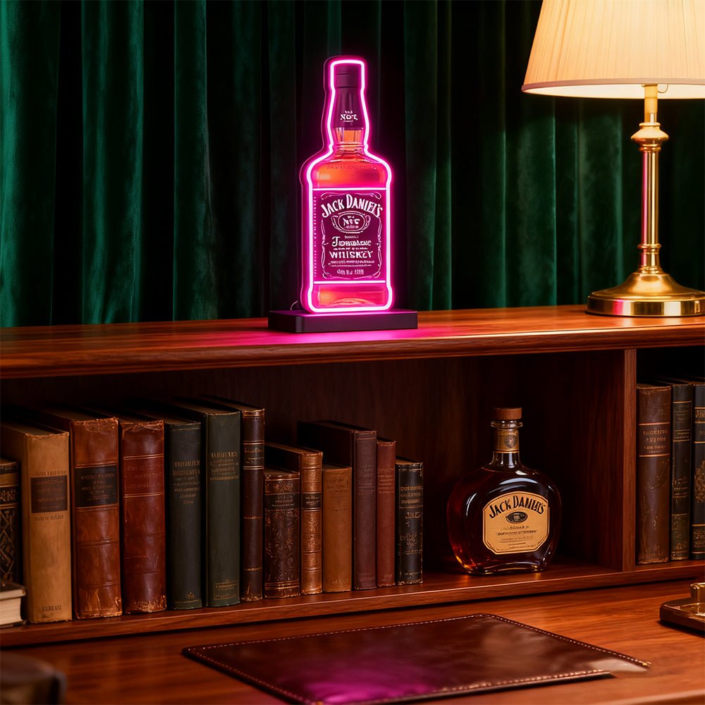 Bourbon Whiskey USB LED Neon Sign Bar Decor Man Cave Home Wall Art