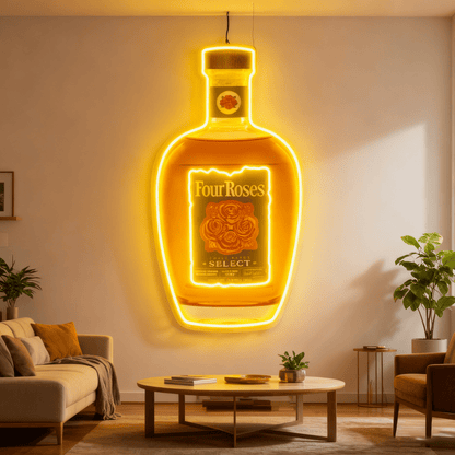 Bourbon Whiskey USB LED Neon Sign Bar Decor Man Cave Home Wall Art