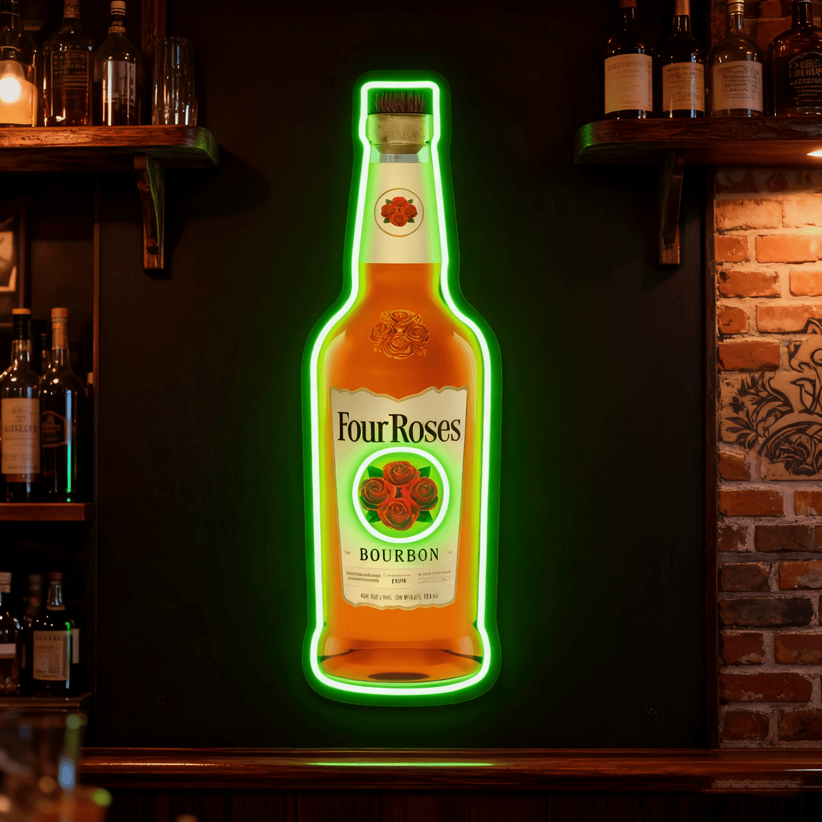 Bourbon Whiskey USB LED Neon Sign Bar Decor Man Cave Home Wall Art