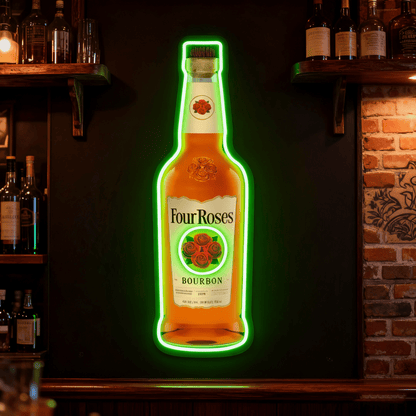 Bourbon Whiskey USB LED Neon Sign Bar Decor Man Cave Home Wall Art