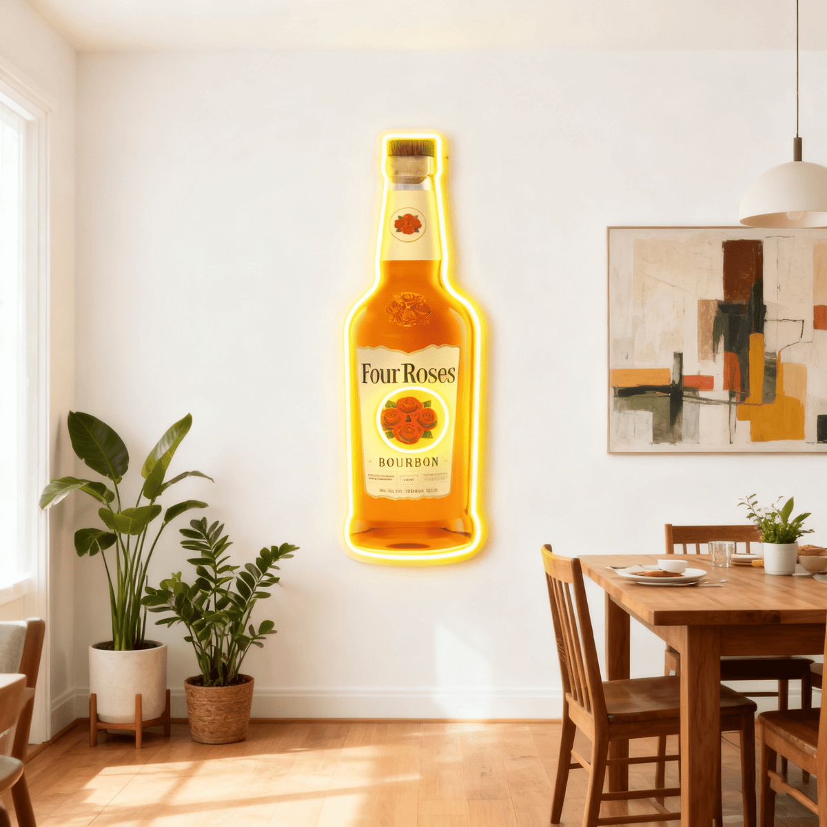 Bourbon Whiskey USB LED Neon Sign Bar Decor Man Cave Home Wall Art