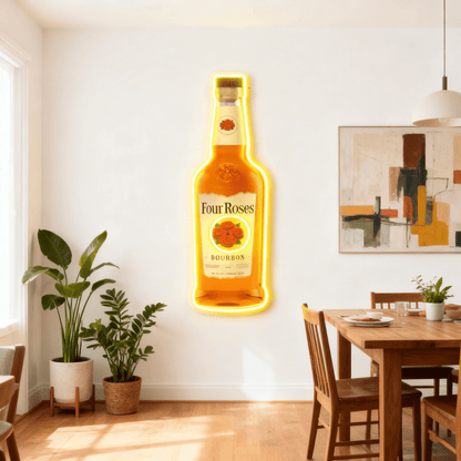 Bourbon Whiskey USB LED Neon Sign Bar Decor Man Cave Home Wall Art