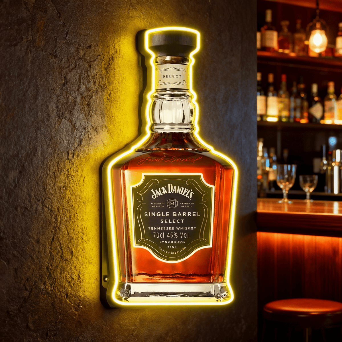 Bourbon Whiskey USB LED Neon Sign Bar Decor Man Cave Home Wall Art