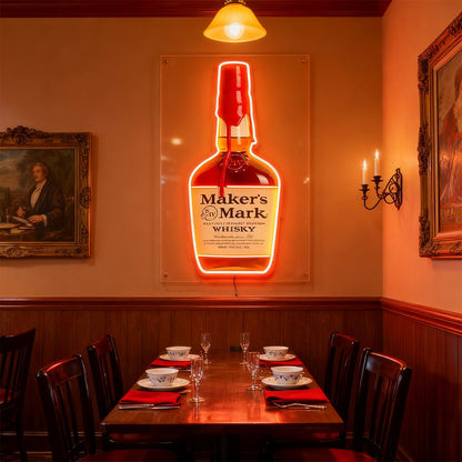 Bourbon Whiskey USB LED Neon Sign Bar Decor Man Cave Home Wall Art