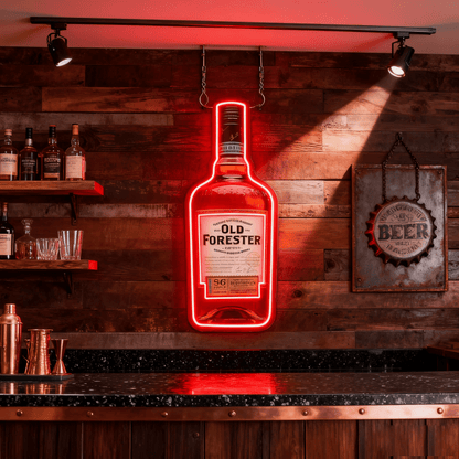 Bourbon Whiskey USB LED Neon Sign Bar Decor Man Cave Home Wall Art