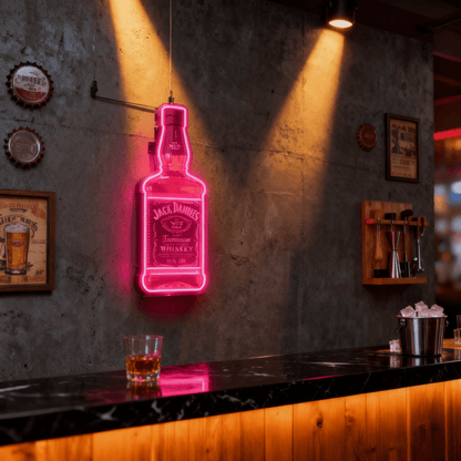 Bourbon Whiskey USB LED Neon Sign Bar Decor Man Cave Home Wall Art