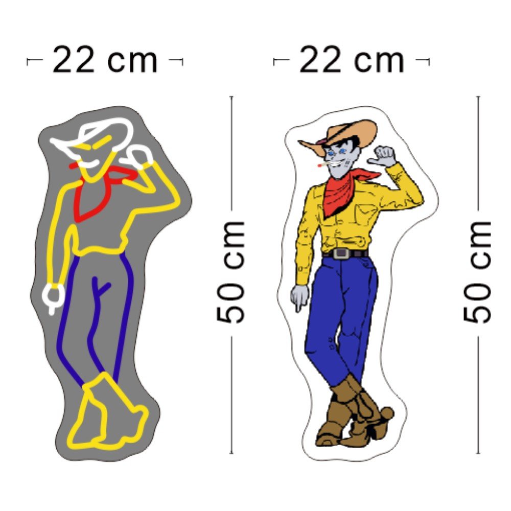 Cowboy and Cowgirl Led Neon Signs | Western Retro LED Wall Art for Bar & Lounge