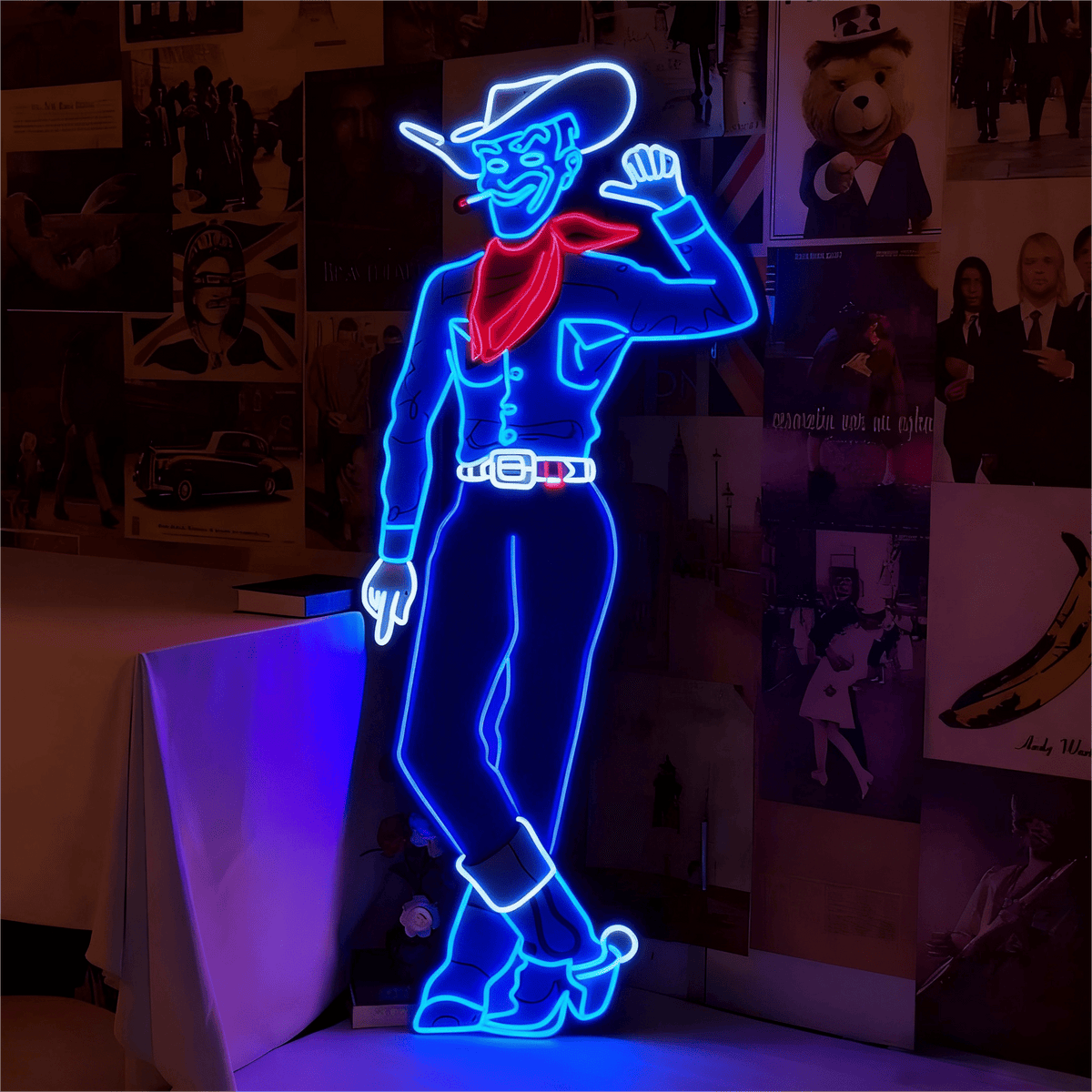 Cowboy and Cowgirl Led Neon Signs | Western Retro LED Wall Art for Bar & Lounge