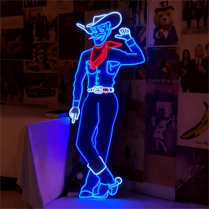 Cowboy and Cowgirl Led Neon Signs | Western Retro LED Wall Art for Bar & Lounge