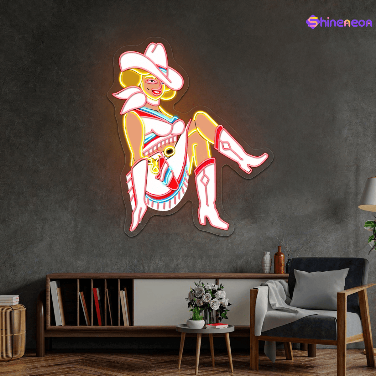 Cowboy and Cowgirl Led Neon Signs | Western Retro LED Wall Art for Bar & Lounge