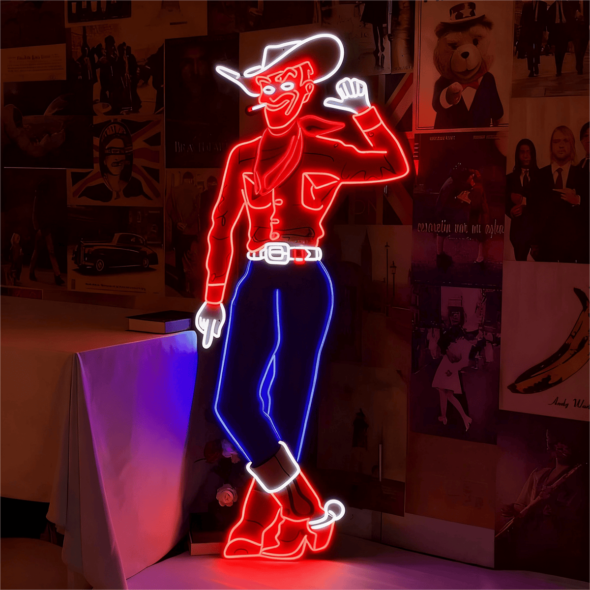 Cowboy and Cowgirl Led Neon Signs | Western Retro LED Wall Art for Bar & Lounge