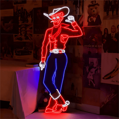 Cowboy and Cowgirl Led Neon Signs | Western Retro LED Wall Art for Bar & Lounge