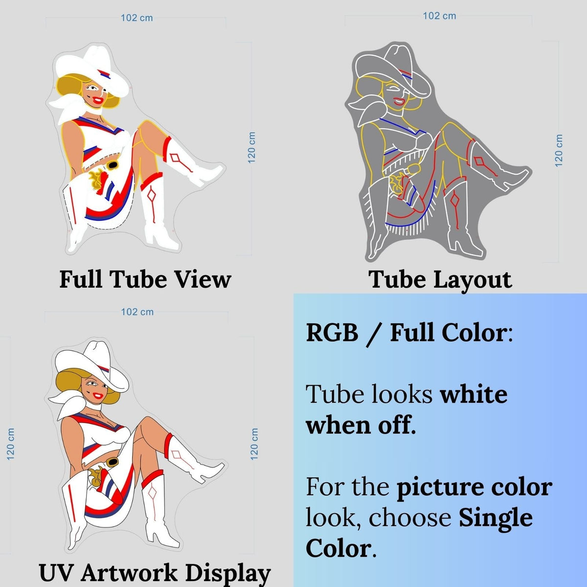 Cowboy and Cowgirl Led Neon Signs | Western Retro LED Wall Art for Bar & Lounge