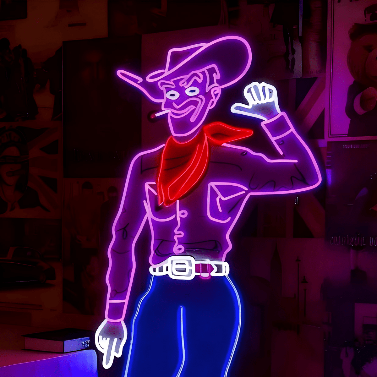Cowboy and Cowgirl Led Neon Signs | Western Retro LED Wall Art for Bar & Lounge