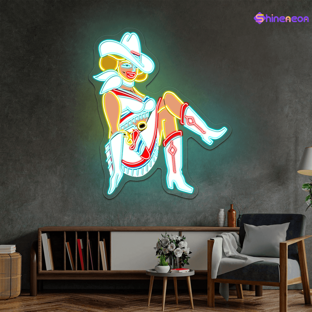 Cowboy and Cowgirl Led Neon Signs | Western Retro LED Wall Art for Bar & Lounge