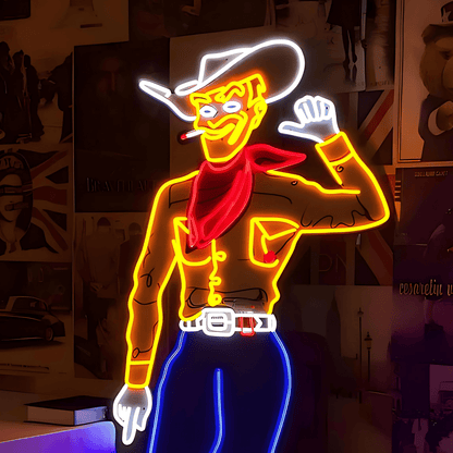 Cowboy and Cowgirl Led Neon Signs | Western Retro LED Wall Art for Bar & Lounge