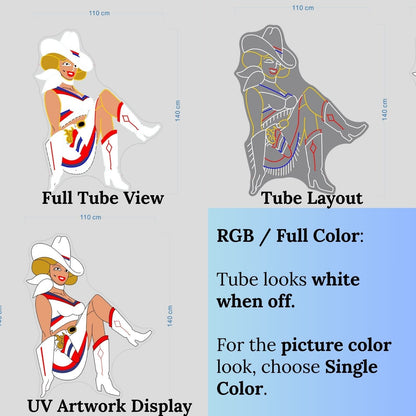 Vegas Vickie Cowgirl Led Sign Business Neon Sign