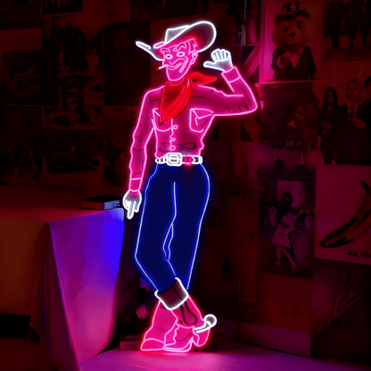 Cowboy and Cowgirl Led Neon Signs | Western Retro LED Wall Art for Bar & Lounge